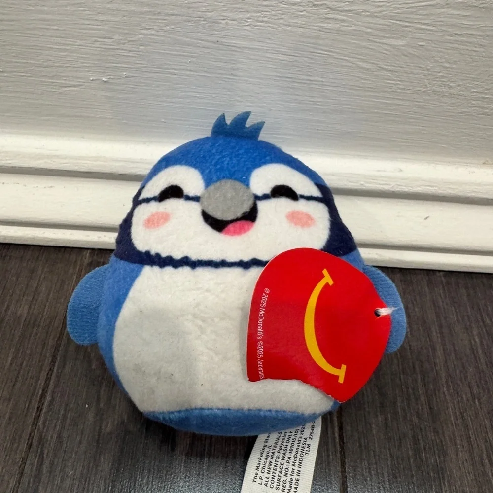 NWT McDonalds Squishmallows 2inch XS Babs Blue and White Bird Plush Toddler Kids